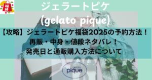 【攻略】ジェラートピケ福袋2025の予約方法！再販・中身・値段ネタバレ！発売日と通販購入方法について